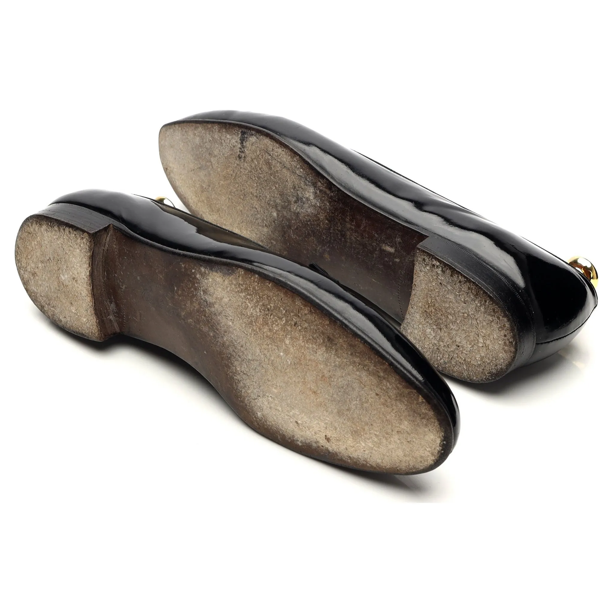 'Edinburgh' Black Patent Leather Opera Pumps Slippers UK 10 D