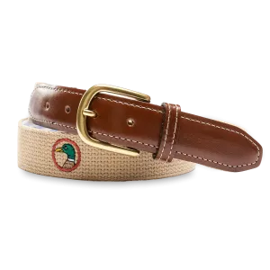 Embroidered Logo Web Belt - Khaki
