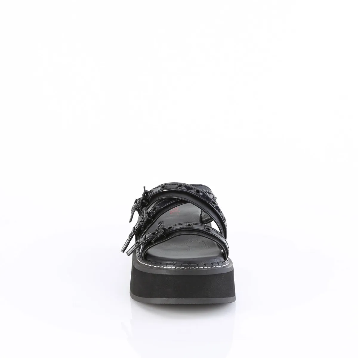 EMILY-07  Black Vegan Leather-Holo Patent