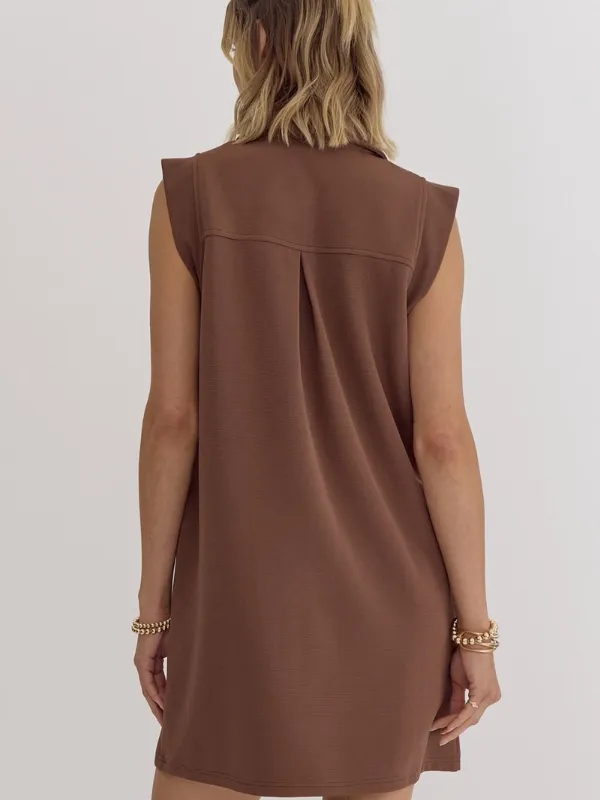 Espresso Textured Athletic Mini Dress