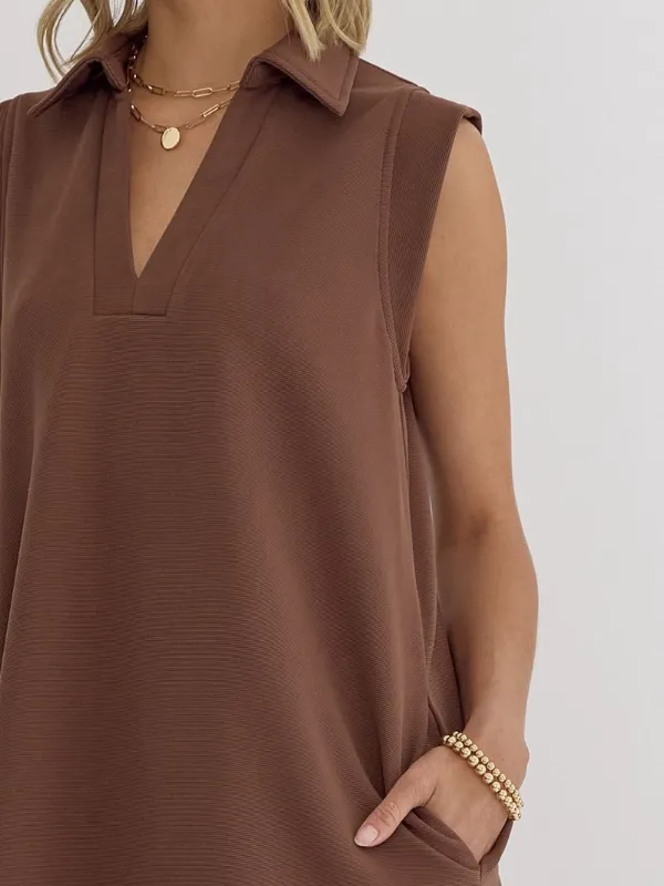 Espresso Textured Athletic Mini Dress