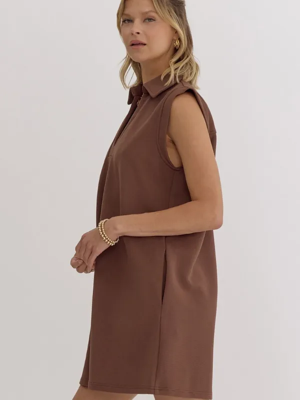 Espresso Textured Athletic Mini Dress