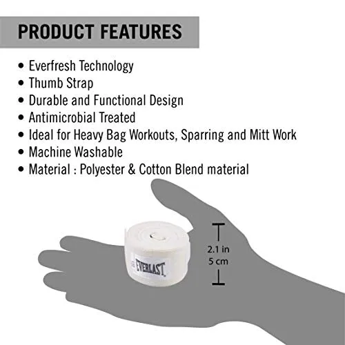 Everlast - 4455WHT Boxing Hand Wraps White 120