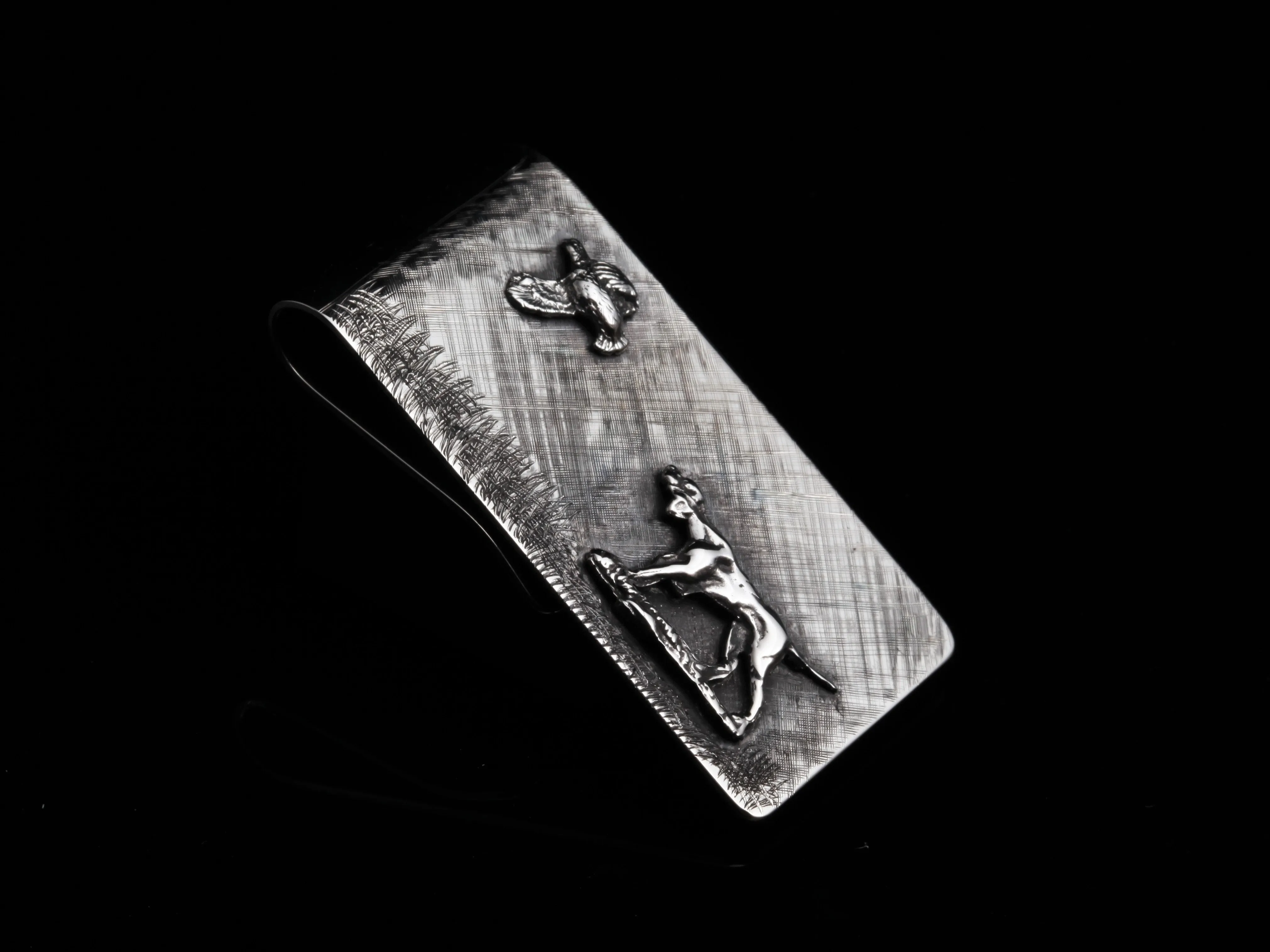Executive Dog Money Clip, Hunting Scene
