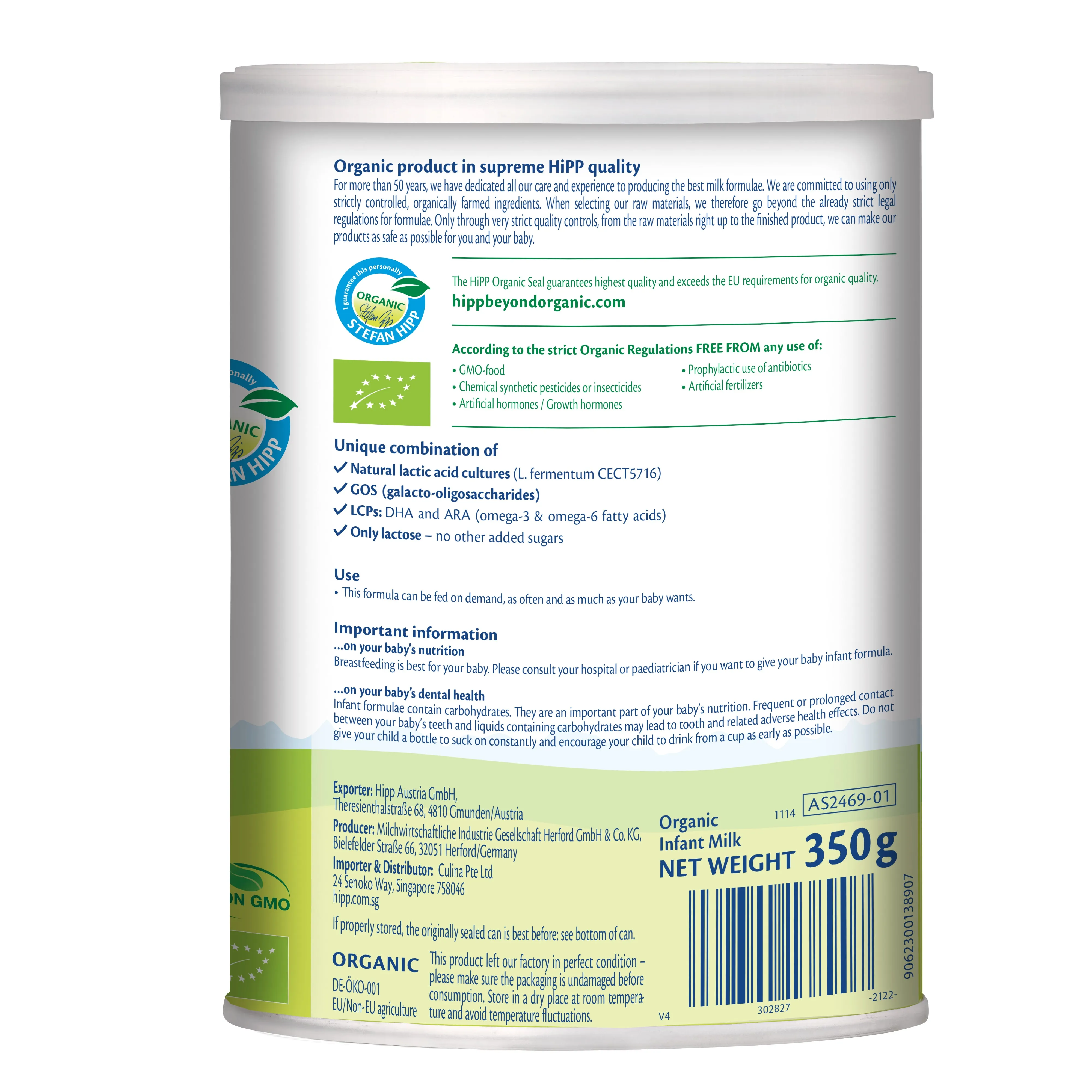 [Exp:03/25] [6-Pack] Hipp Combiotic Infant Milk Stage 1 350gm