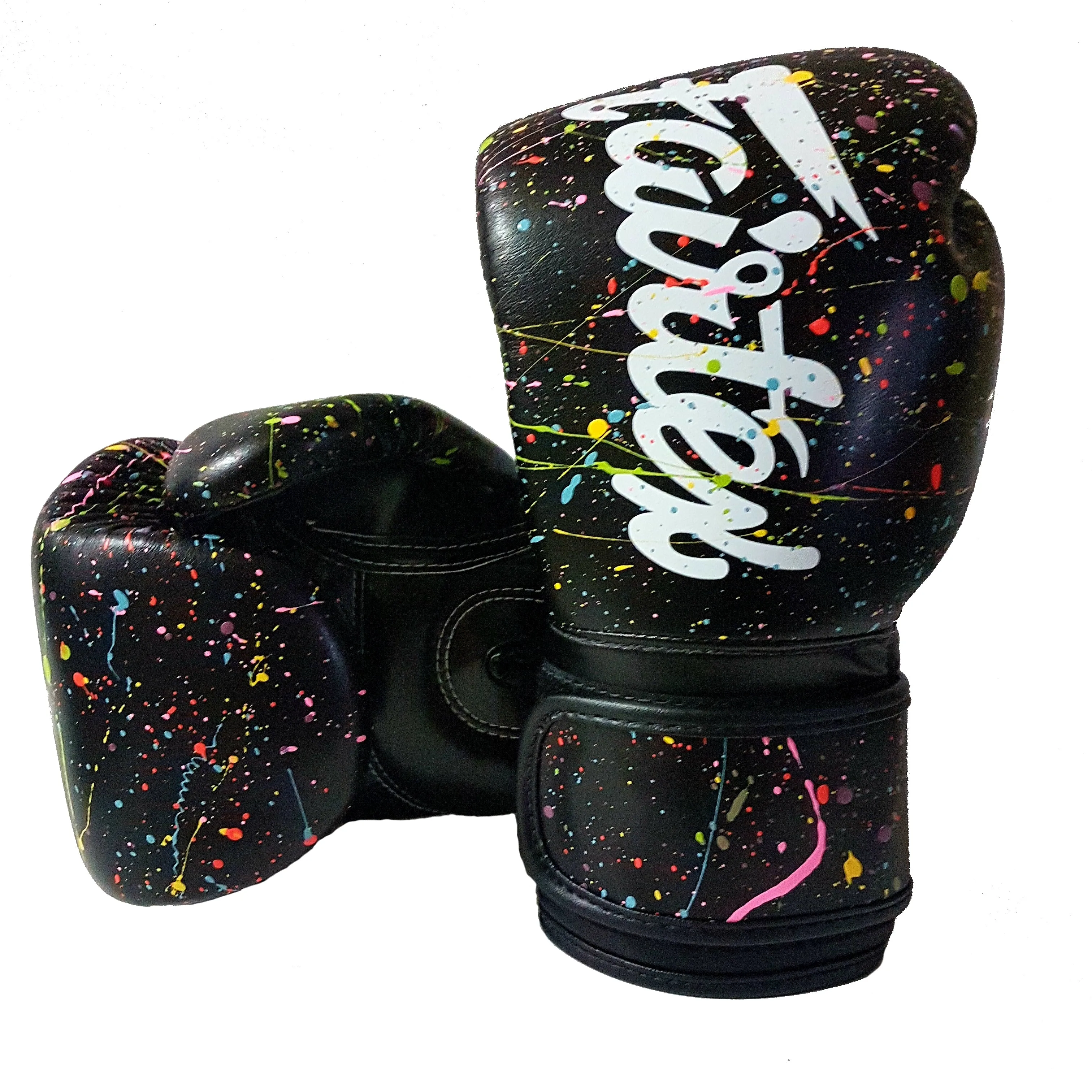 Fairtex BGV14PT Black Painters Muay Thai Boxing Gloves