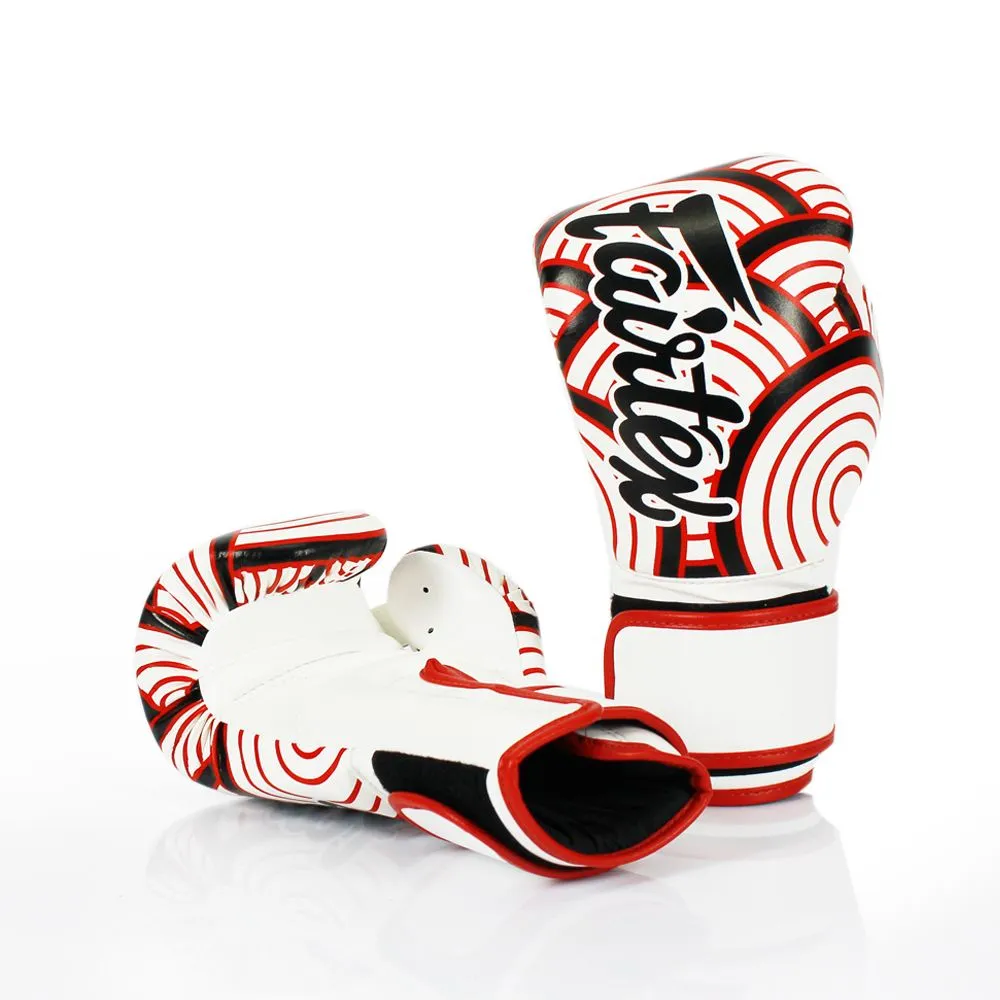 FAIRTEX JAPANESE ART RED WAVE BOXING GLOVE - BGV14WR