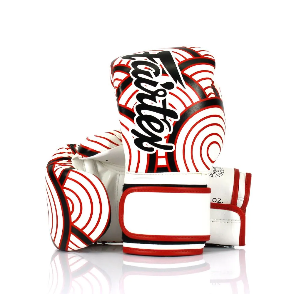 FAIRTEX JAPANESE ART RED WAVE BOXING GLOVE - BGV14WR