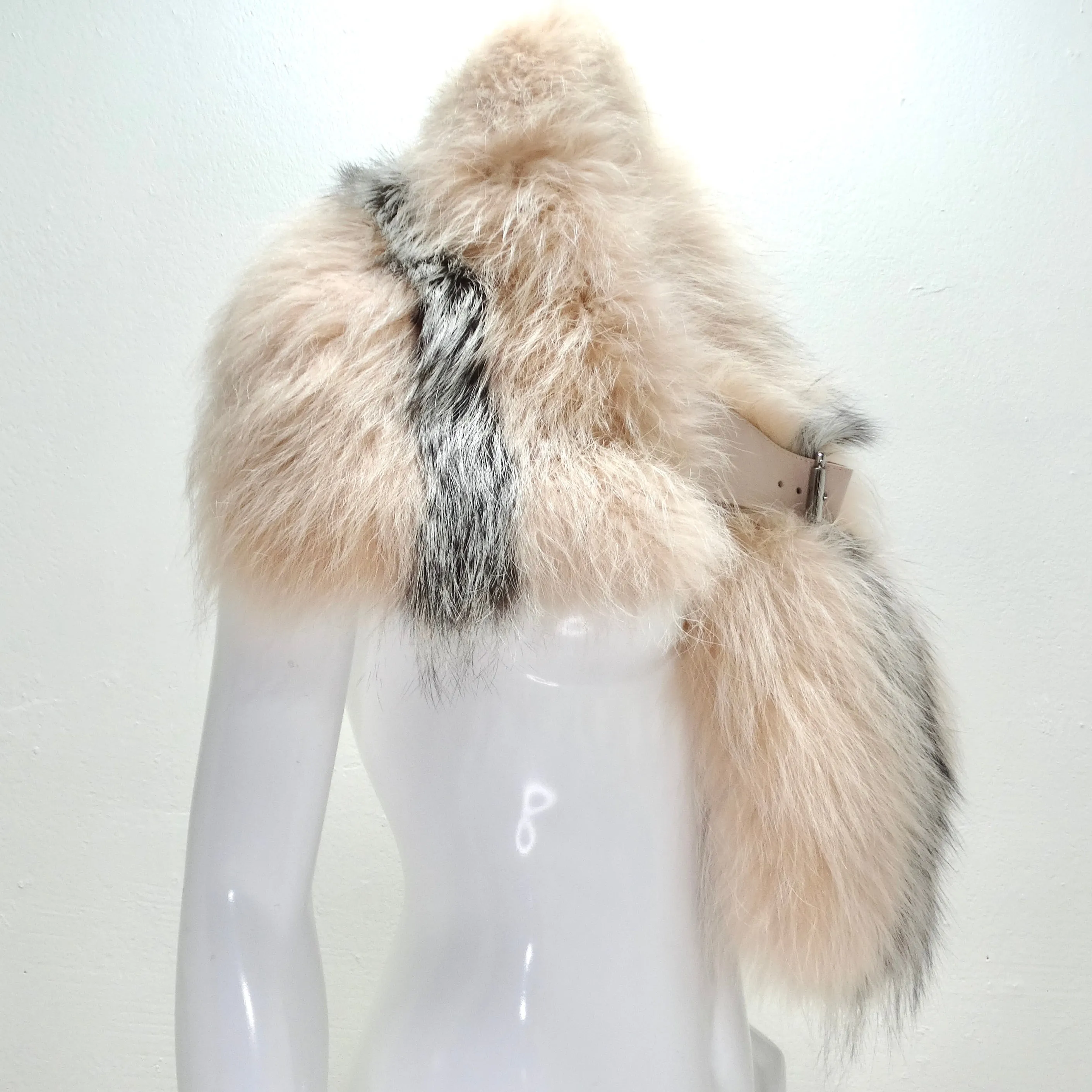 Fendi Fox Fur Buckle Shawl