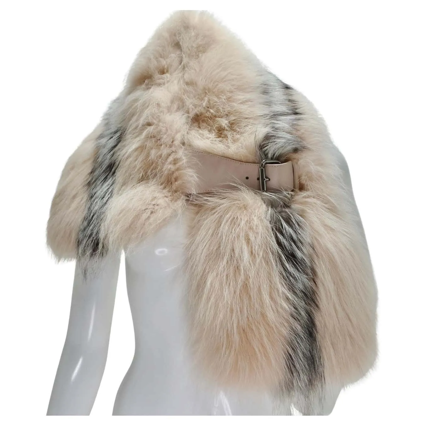 Fendi Fox Fur Buckle Shawl