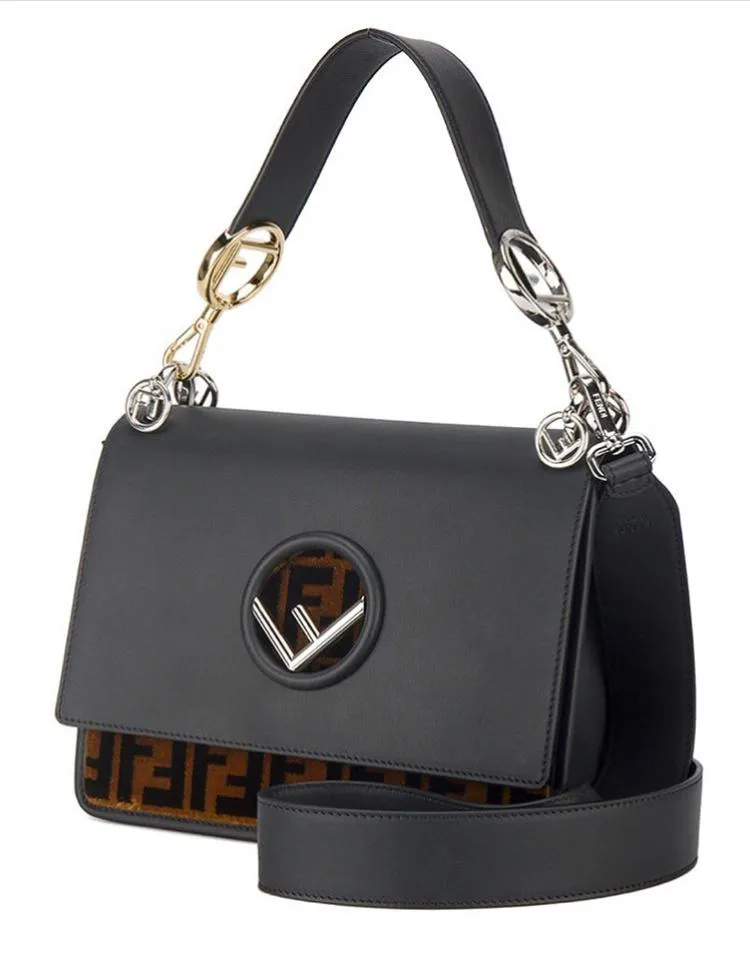 Fendi Kan I FF Logo Velvet Bag