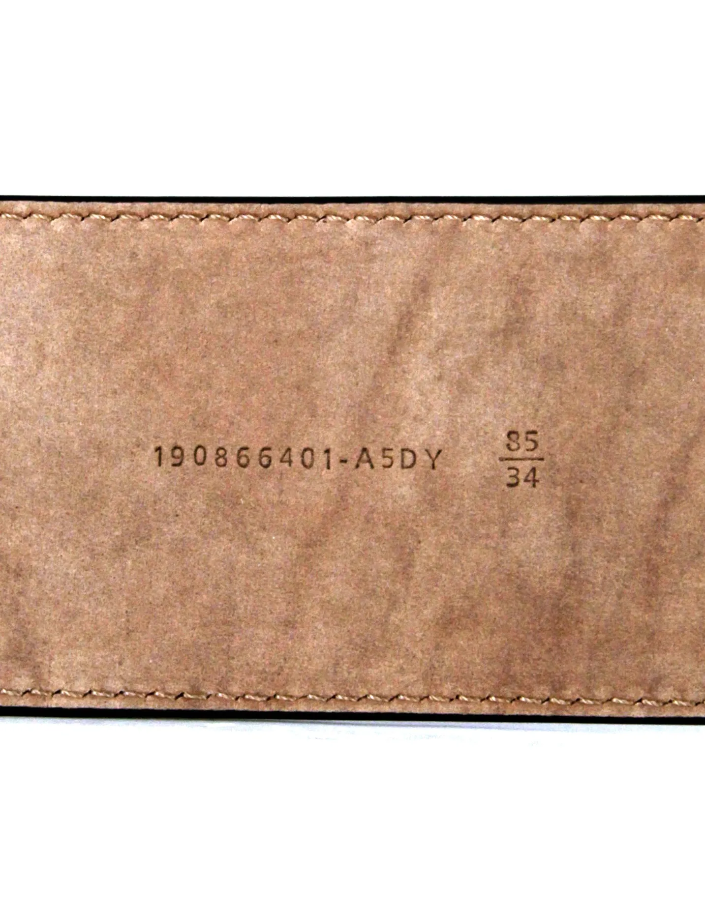 Fendi NWT Brown Leather Wide Logo Belt sz 85/34"