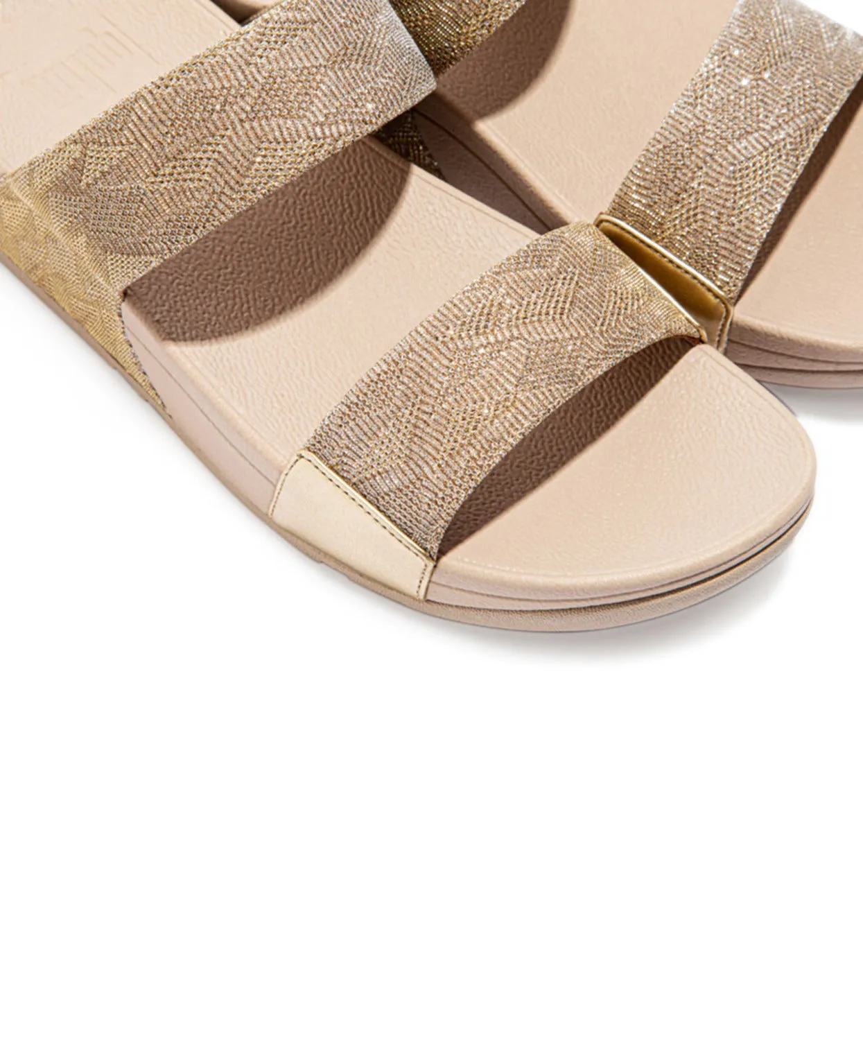 FitFlop Lulu Glitz Slides Gold