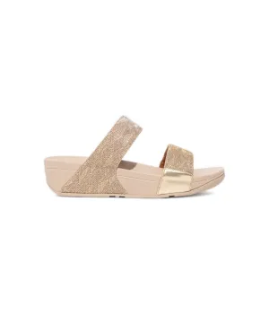 FitFlop Lulu Glitz Slides Gold