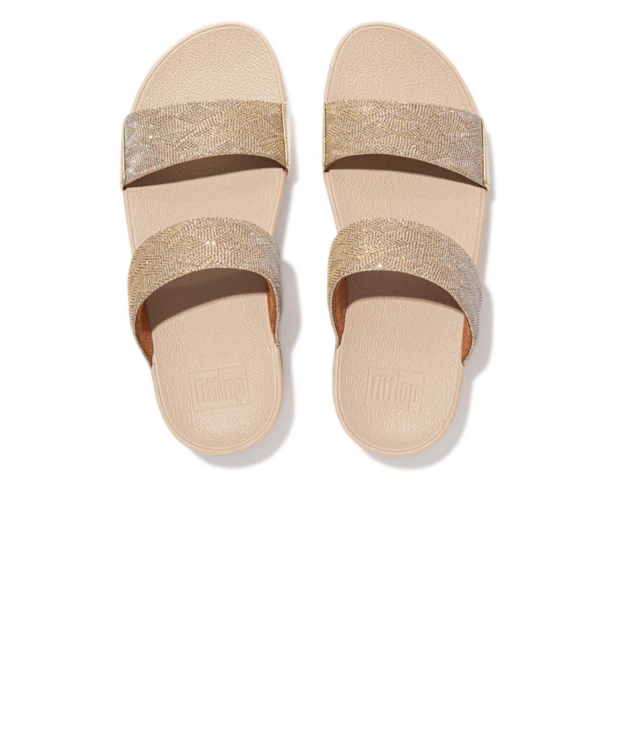 FitFlop Lulu Glitz Slides Gold