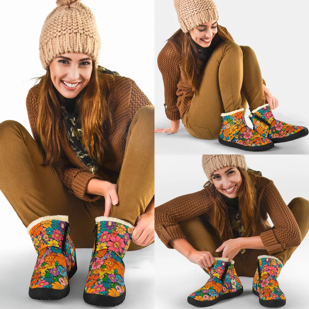 Floral Cozy Winter Boots