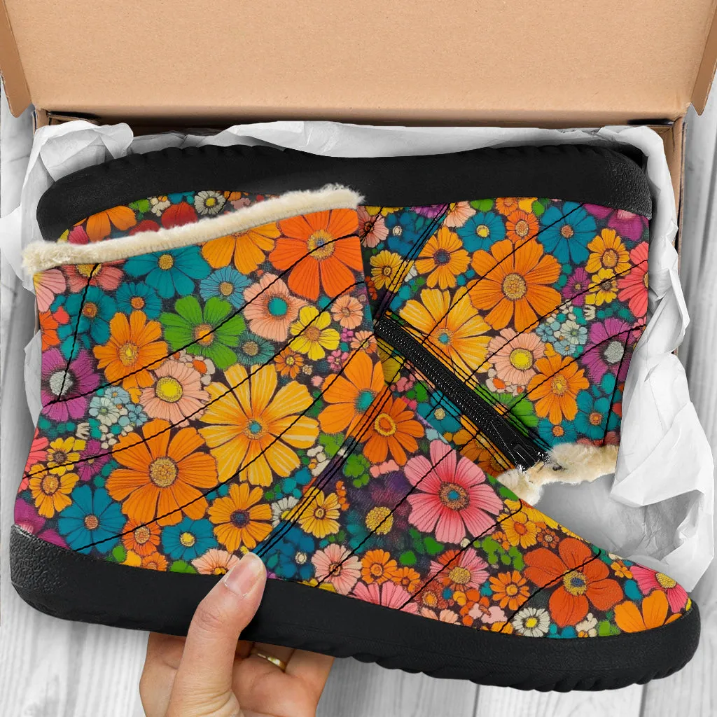 Floral Cozy Winter Boots