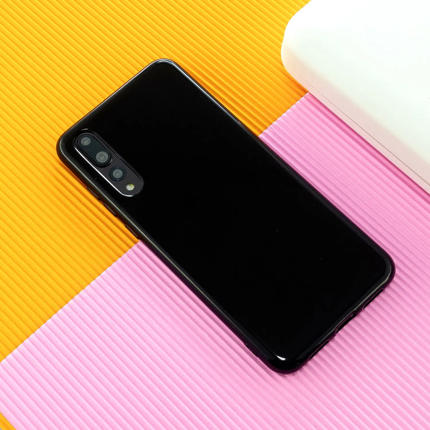 For HUAWEI P20/P20 Lite/P20 Pro Cellphone Case Simple Profile Soft TPU Phone Case Anti-Slip Smartphone Cover Sakura pink