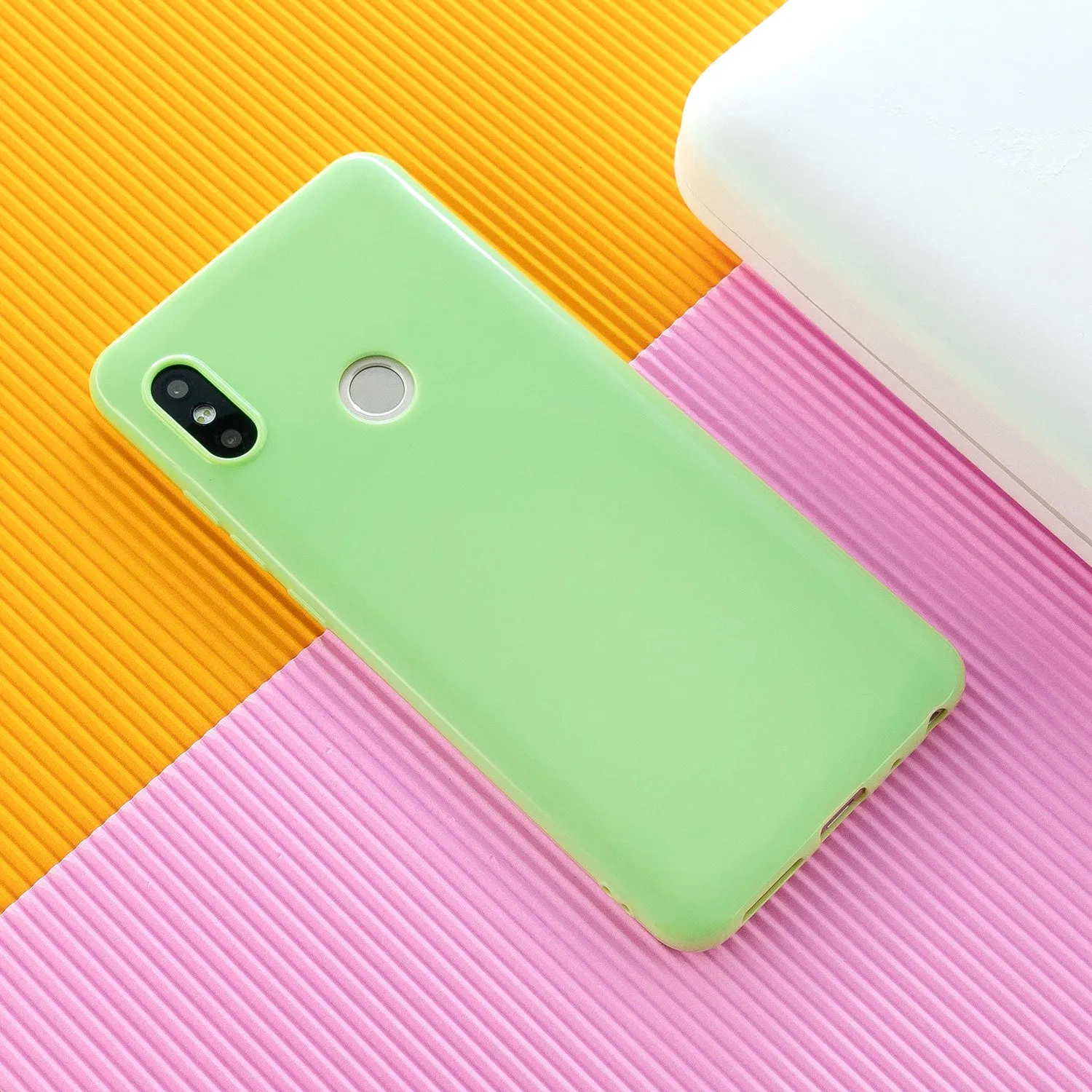 For Redmi GO/Note 5 Pro/Note 6 Pro Cellphone Cover Drop and Shock Proof Soft TPU Phone Case Classic Shell Fluorescent green