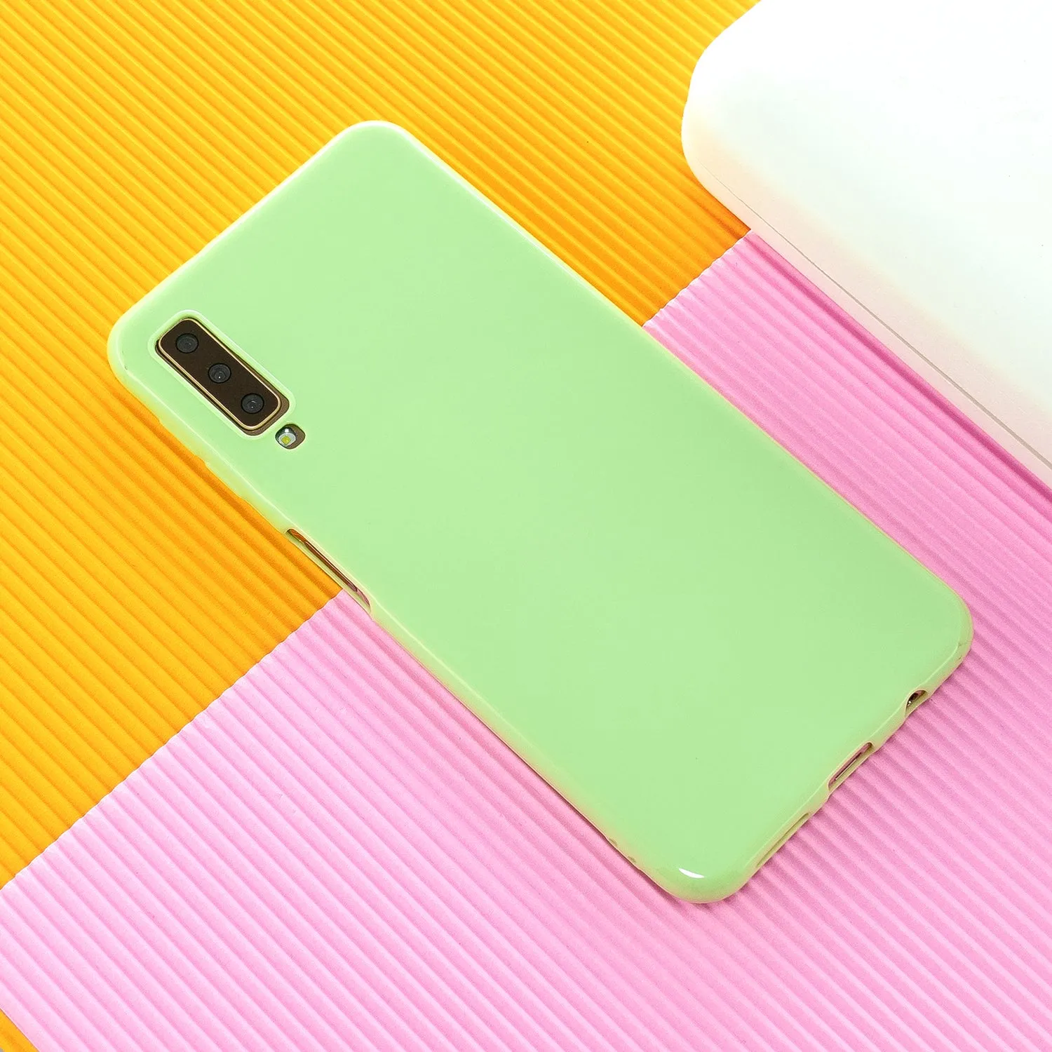 For Samsung A7 2018/A920 Smartphone Case Soft TPU Precise Cutouts Anti-slip Overal Protection Cellphone Cover  Rose red