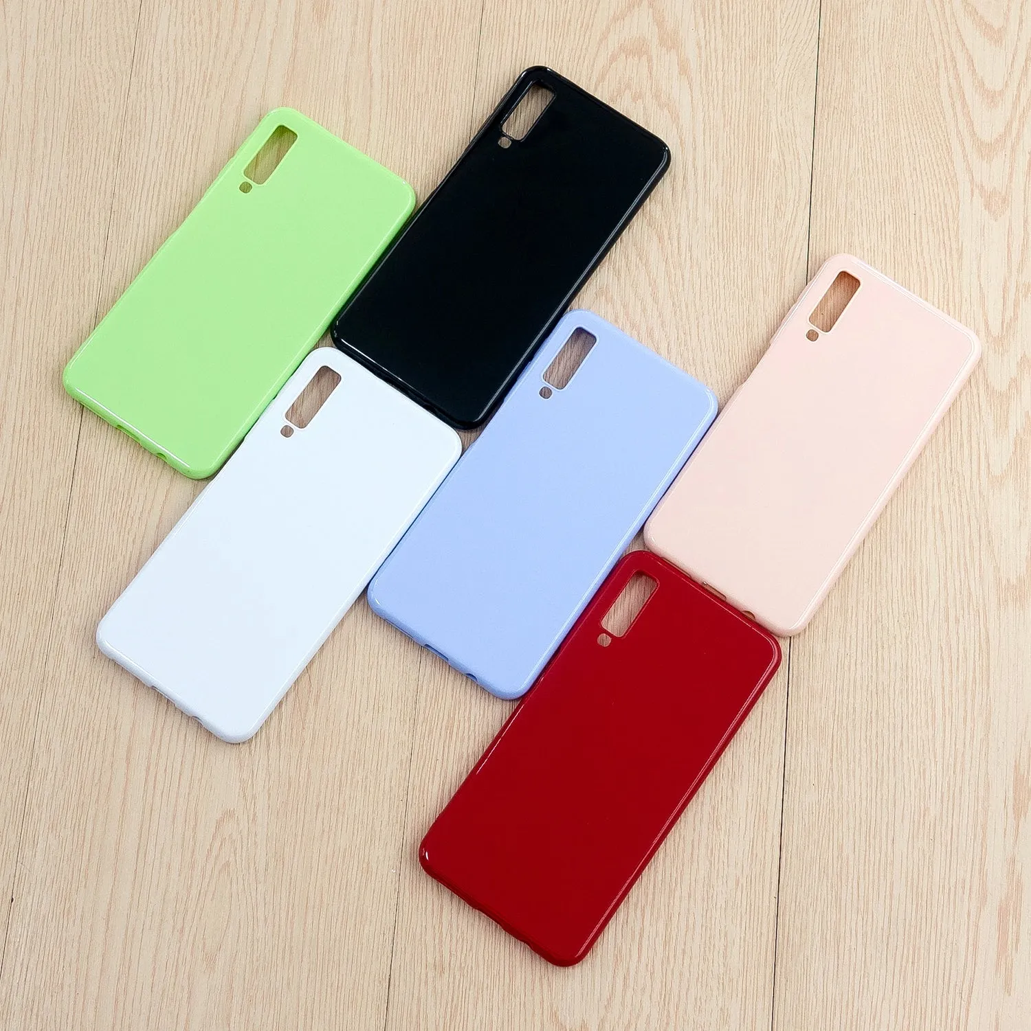 For Samsung A7 2018/A920 Smartphone Case Soft TPU Precise Cutouts Anti-slip Overal Protection Cellphone Cover  Rose red