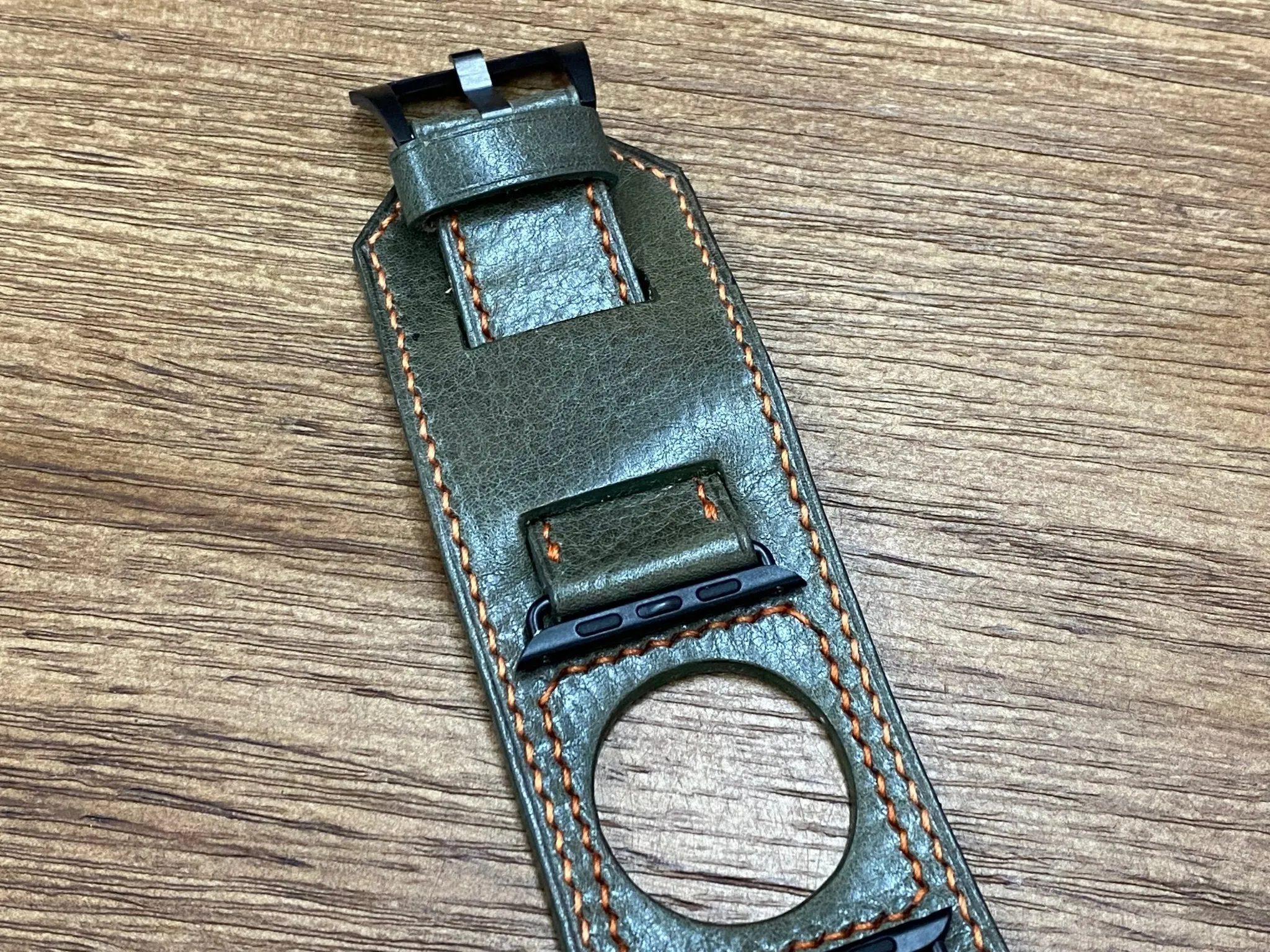 Genuine Leather Apple Watch Band, Greyish Green iWatch Band for Series 6 44mm, Trendy Apple Watch straps, Smart Watch Band, Gift Ideas for him
