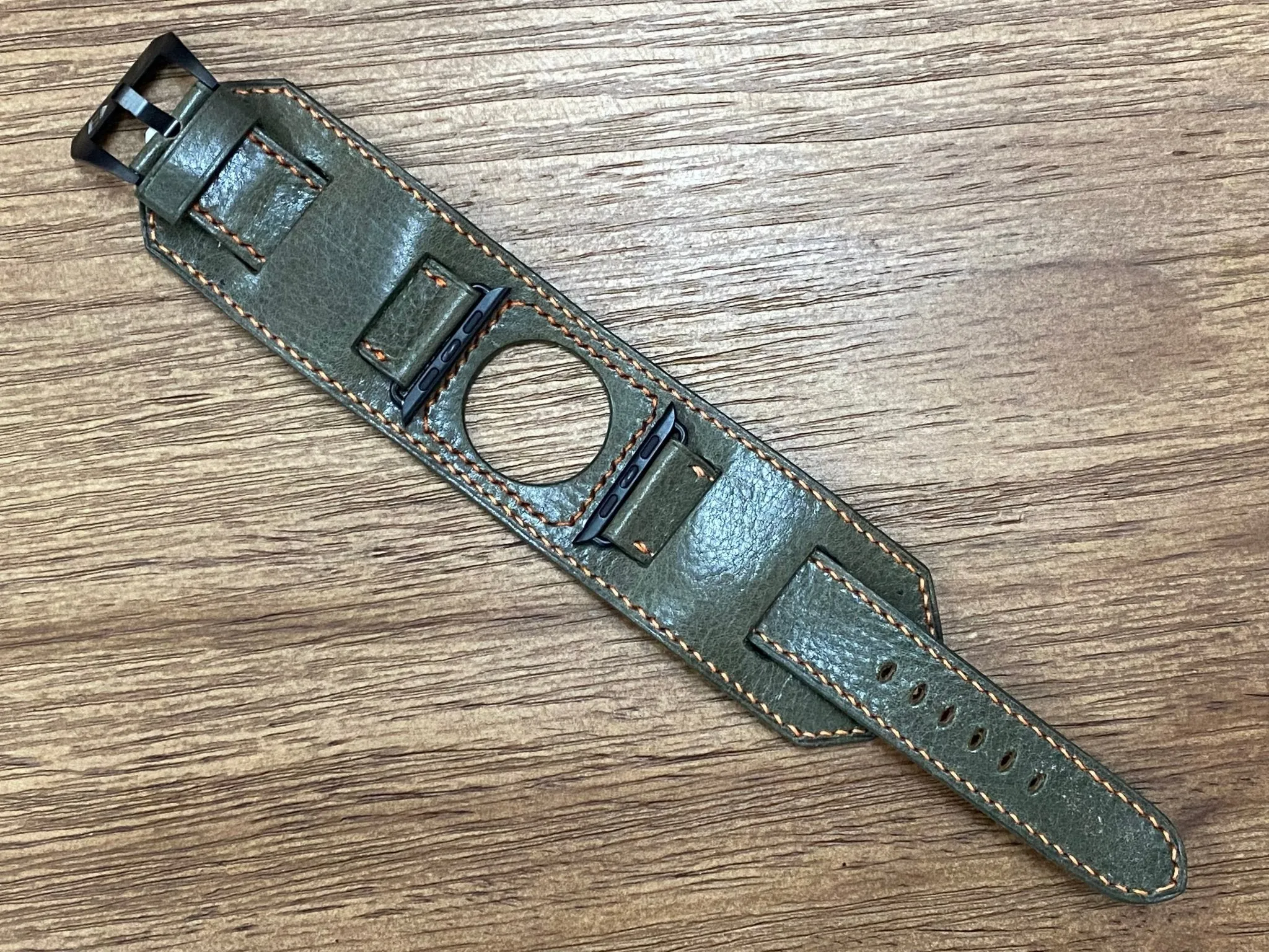Genuine Leather Apple Watch Band, Greyish Green iWatch Band for Series 6 44mm, Trendy Apple Watch straps, Smart Watch Band, Gift Ideas for him