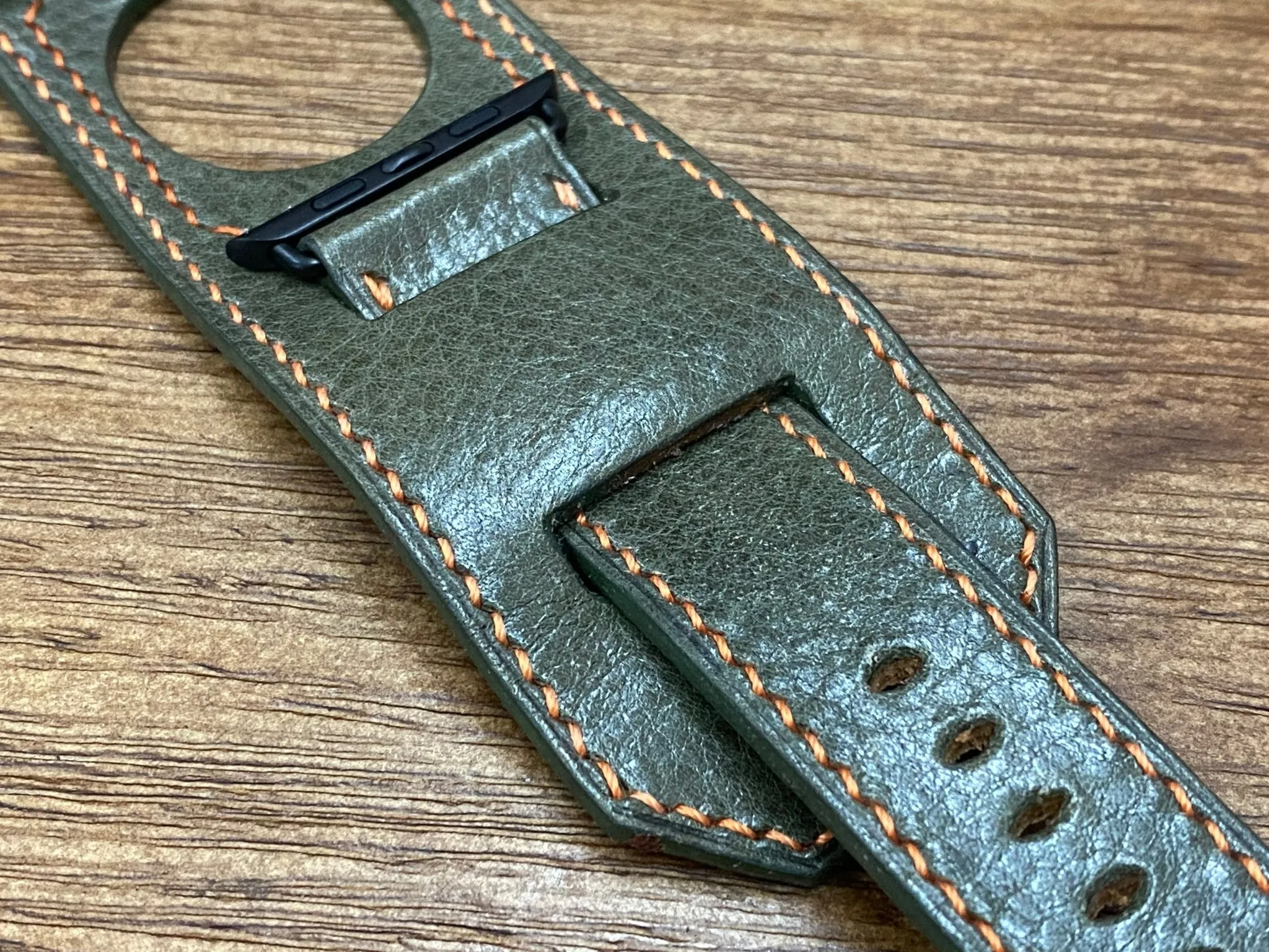 Genuine Leather Apple Watch Band, Greyish Green iWatch Band for Series 6 44mm, Trendy Apple Watch straps, Smart Watch Band, Gift Ideas for him