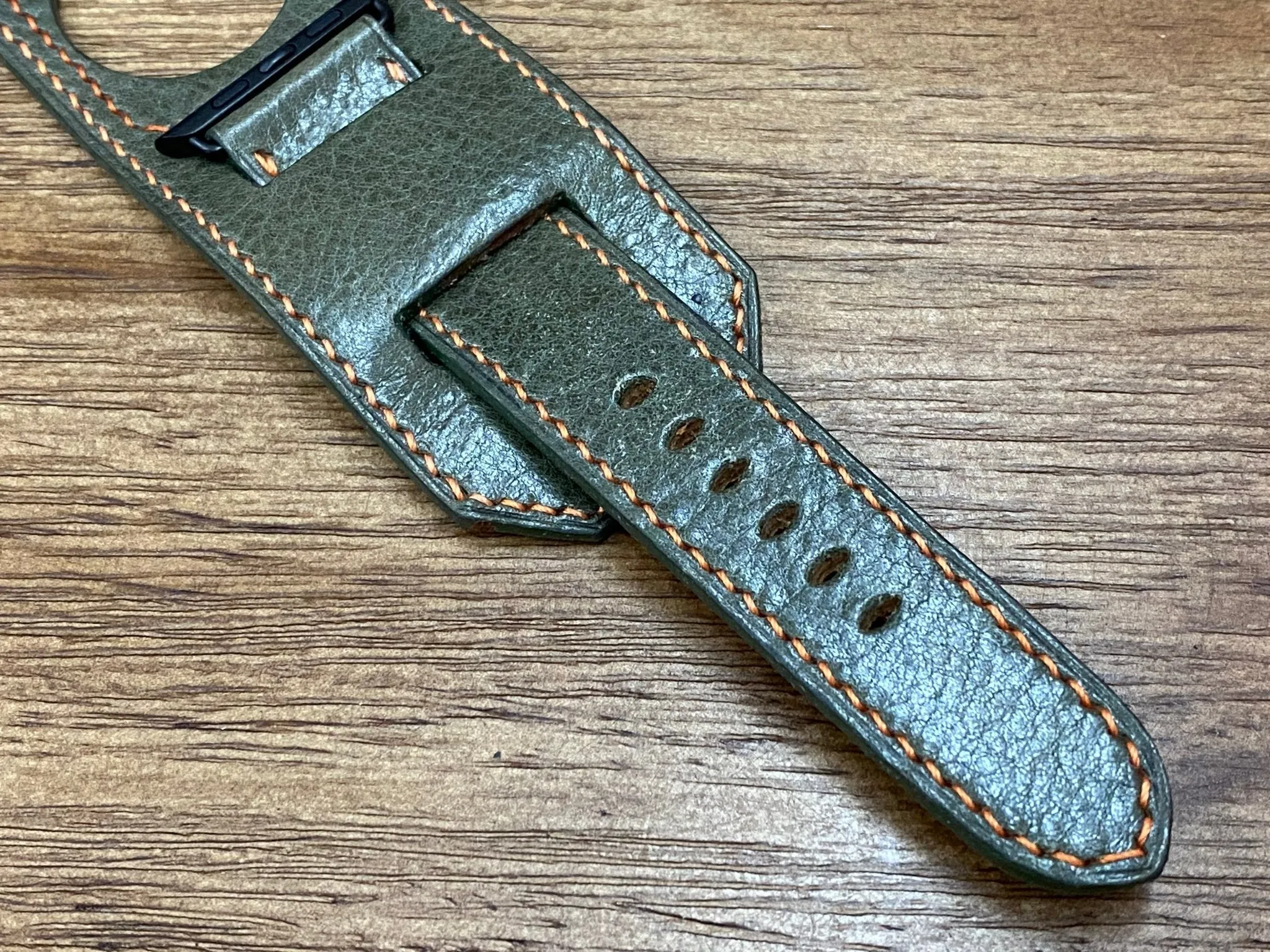 Genuine Leather Apple Watch Band, Greyish Green iWatch Band for Series 6 44mm, Trendy Apple Watch straps, Smart Watch Band, Gift Ideas for him