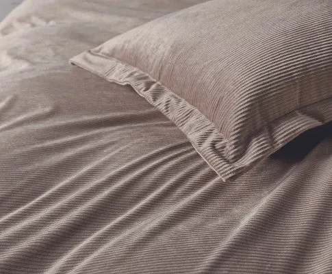 GIOIA CASA Corduroy Velvet Queen Bed Quilt Cover Set - MINK