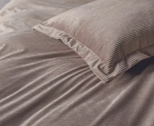 GIOIA CASA Corduroy Velvet Queen Bed Quilt Cover Set - MINK