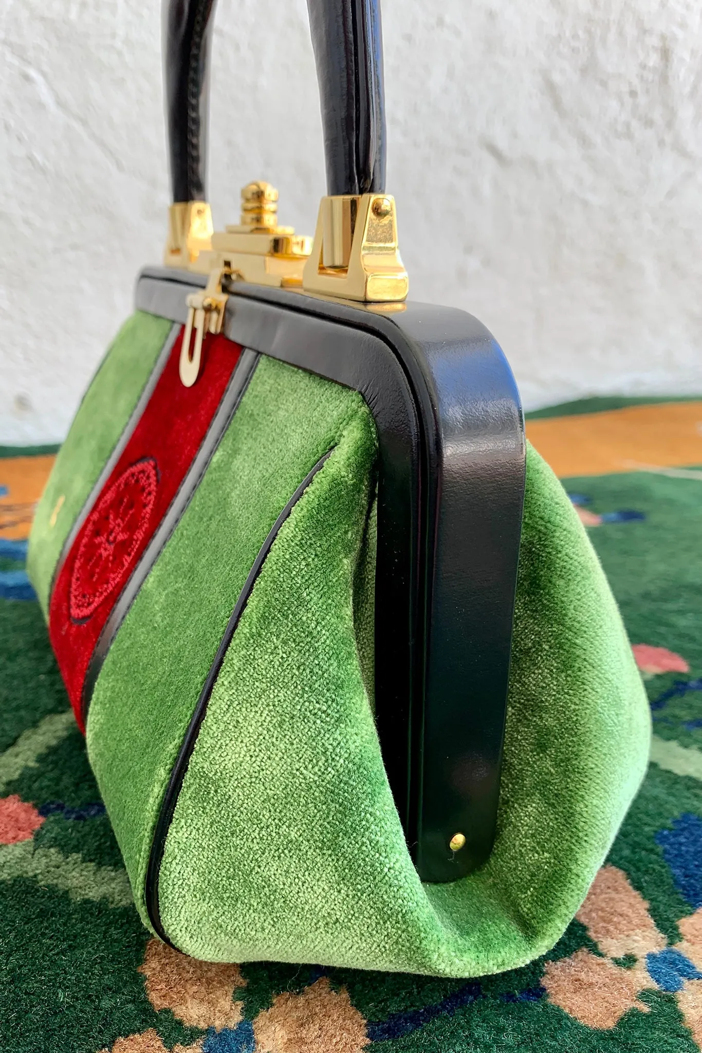 Green Velvet Mini Bagonghi Bag