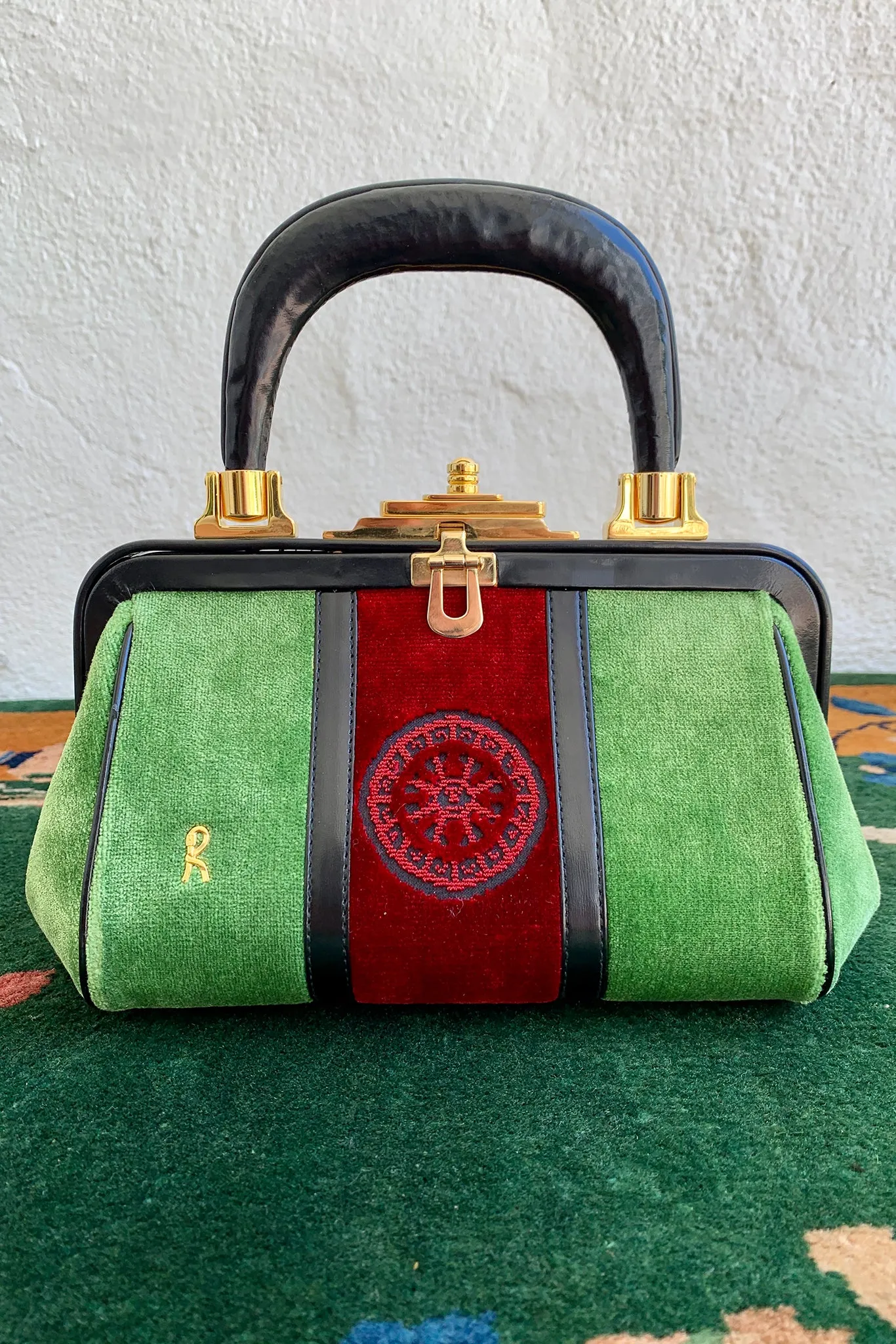 Green Velvet Mini Bagonghi Bag