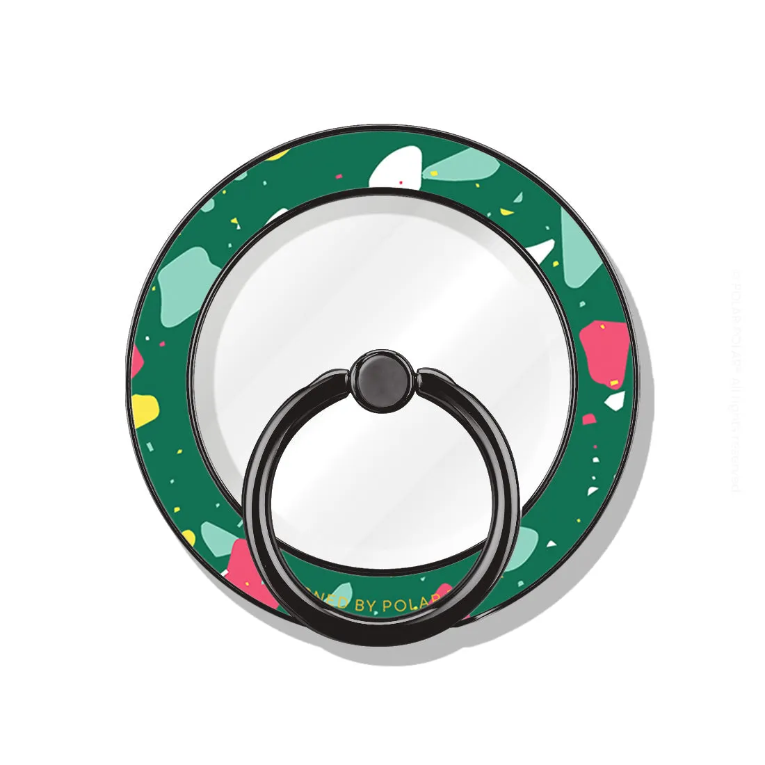 Greenfield Terrazzo - Black MagSafe Phone Grip and Ring Holder Stand