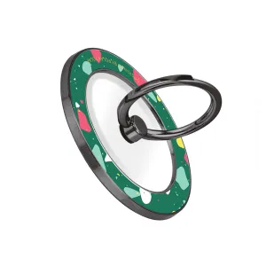 Greenfield Terrazzo - Black MagSafe Phone Grip and Ring Holder Stand
