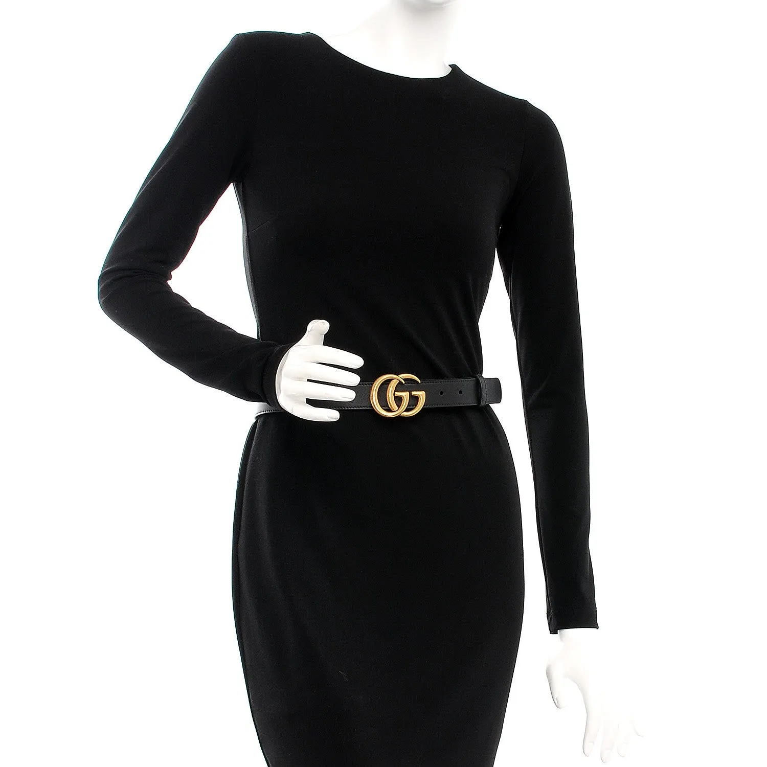 Gucci Black Belt with GG Buckle