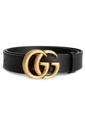 Gucci Double GG Buckle Leather Belt