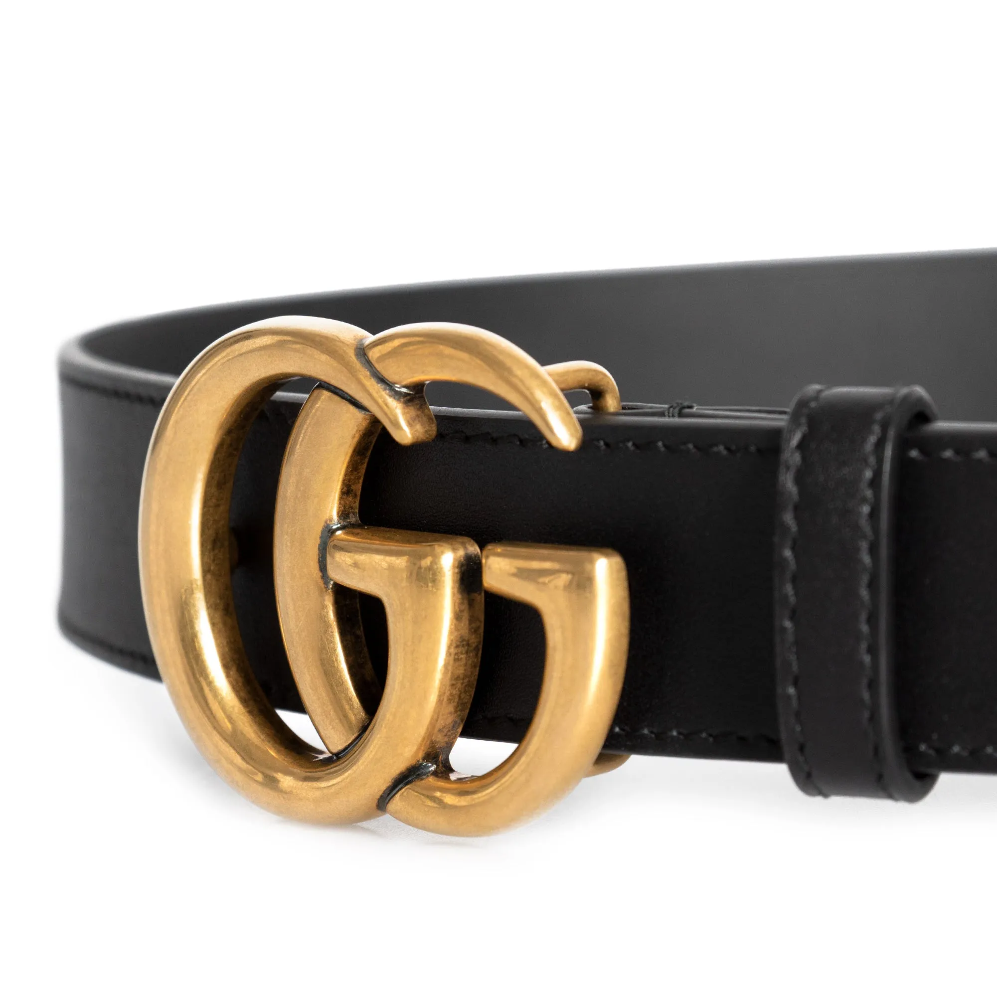 Gucci GG Buckle Leather Belt