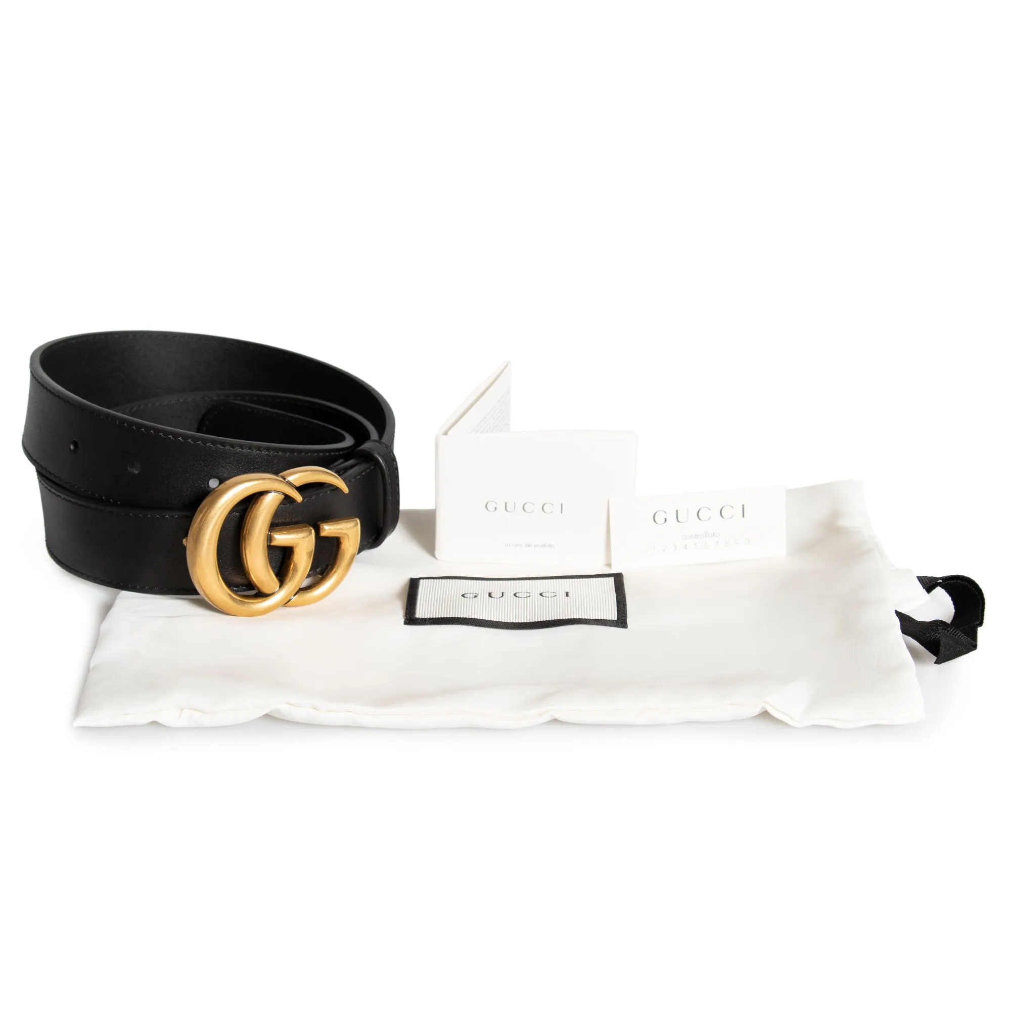 Gucci GG Buckle Leather Belt