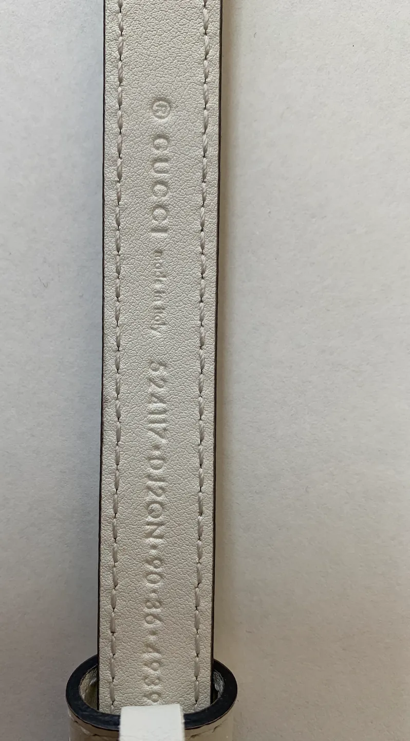 Gucci Leather Belt with Oval Enameled Buckle in White