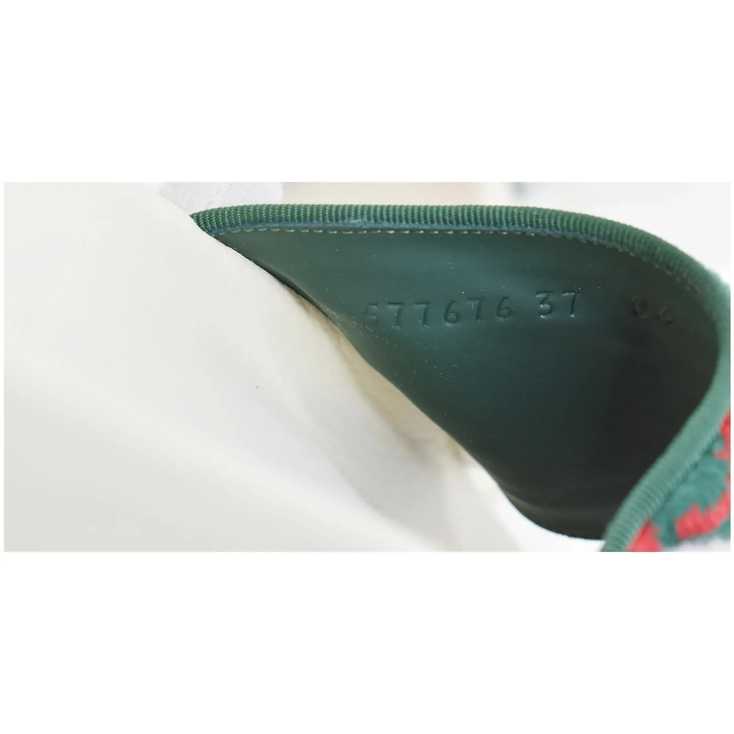 GUCCI Logo Velvet Monogram Slide Sandal 577676 Size 37 Green - Last Call