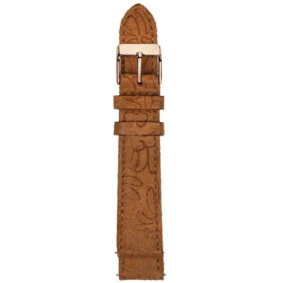 GV2 18mm Floral Embossed Suede Leather Strap
