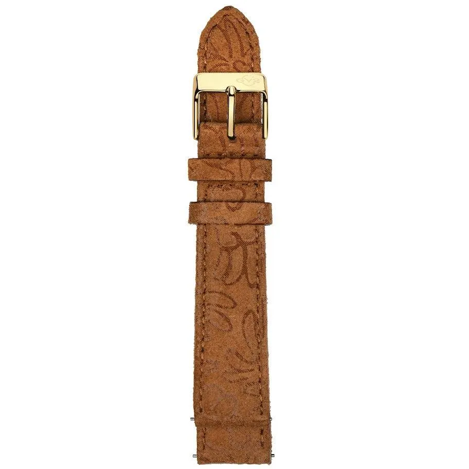 GV2 18mm Floral Embossed Suede Leather Strap