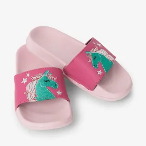 Hatley Slide On Sandals - Playful Horses
