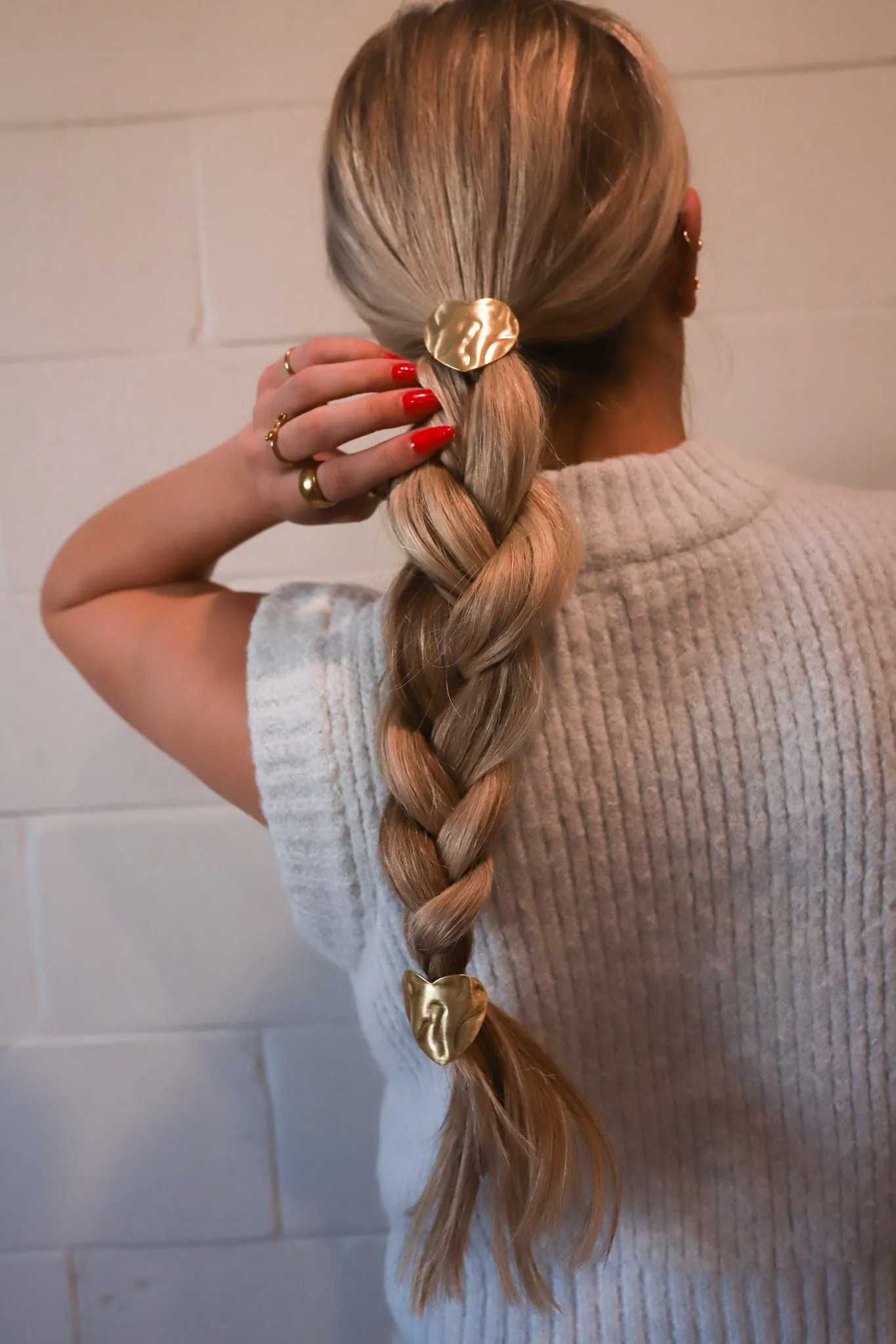 HEART PONYTAIL CUFF ( GOLD   SILVER )