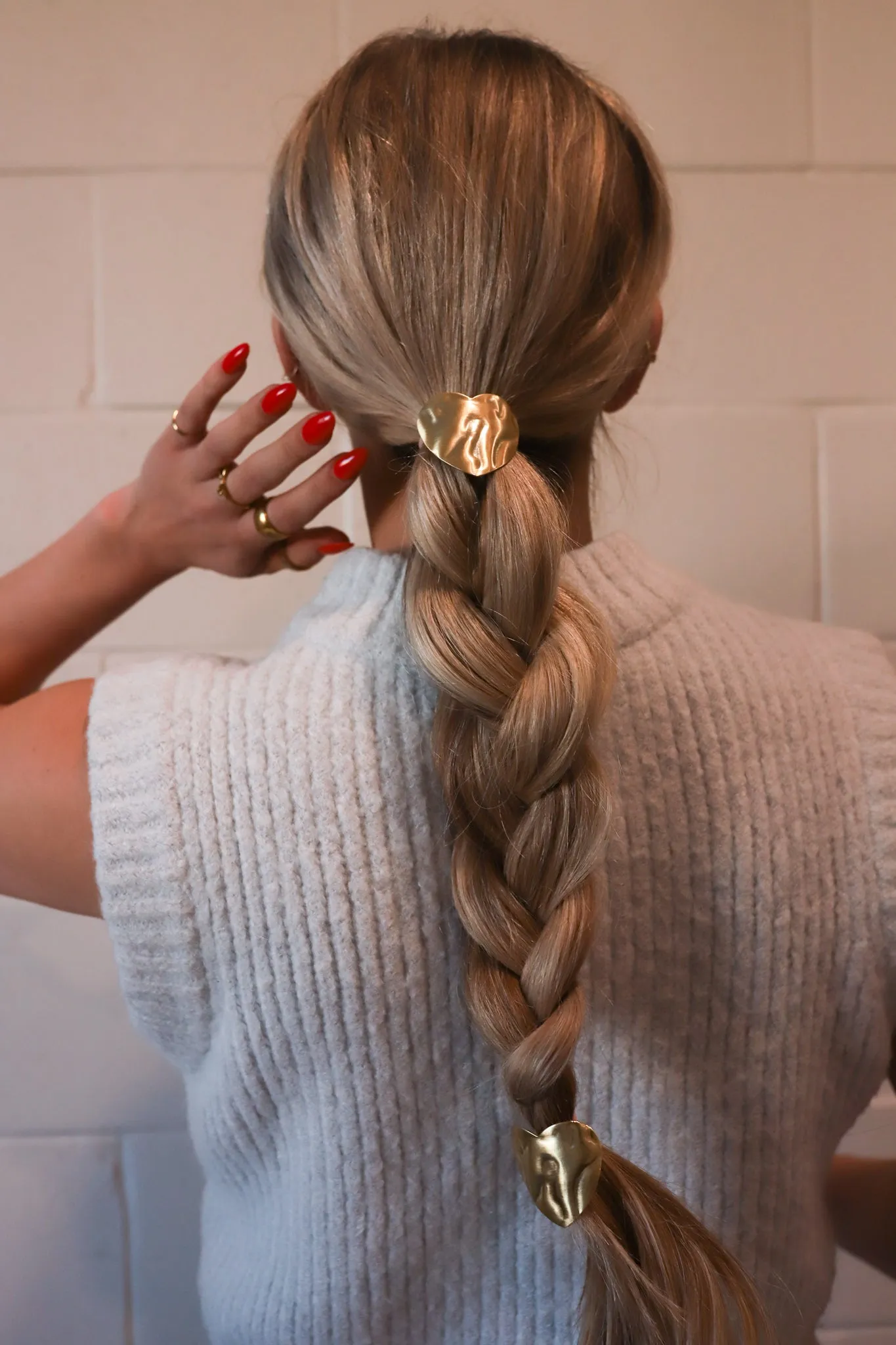 HEART PONYTAIL CUFF ( GOLD   SILVER )