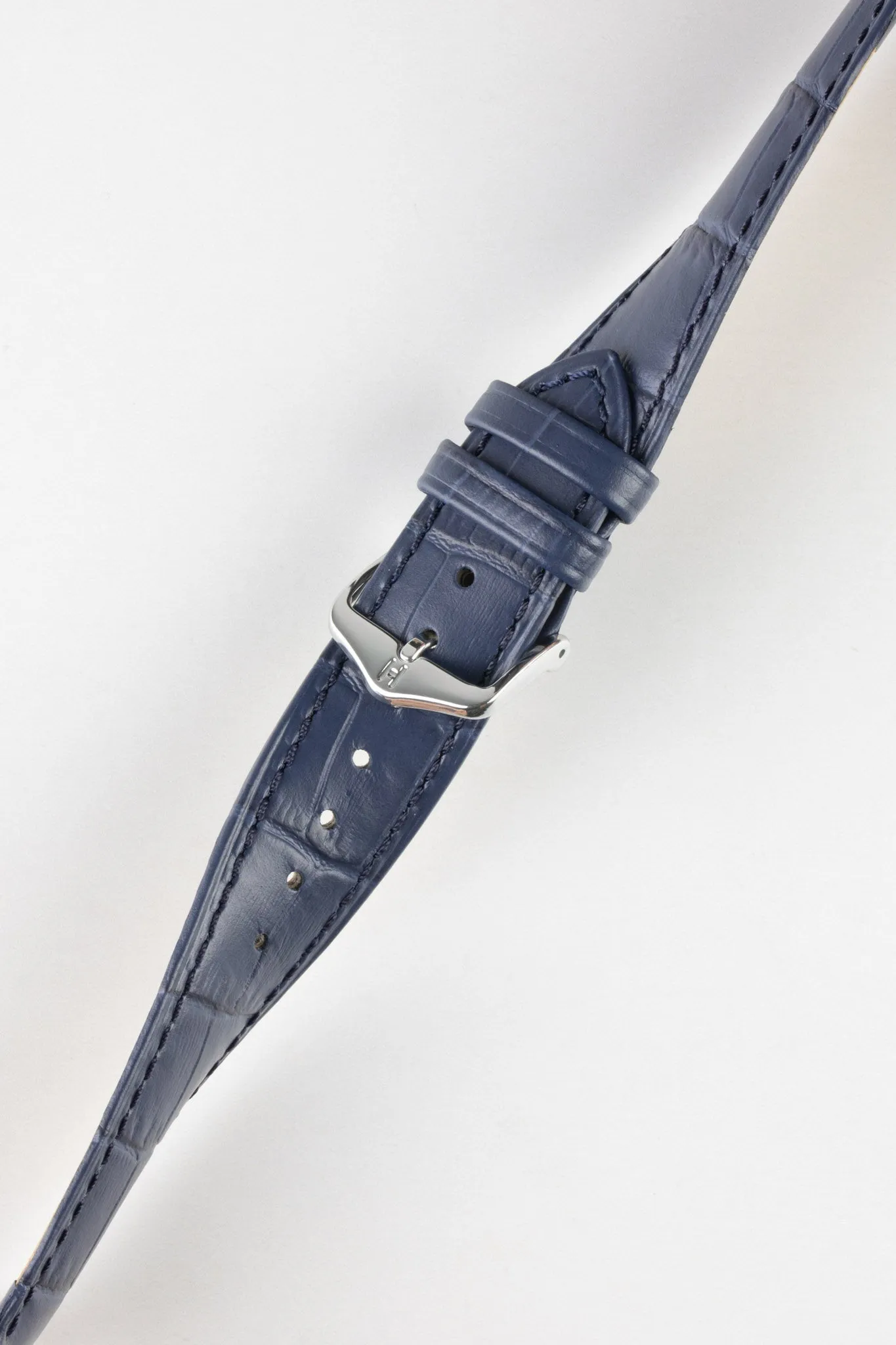 Hirsch DUKE NQR Alligator Embossed Leather Watch Strap - BLUE