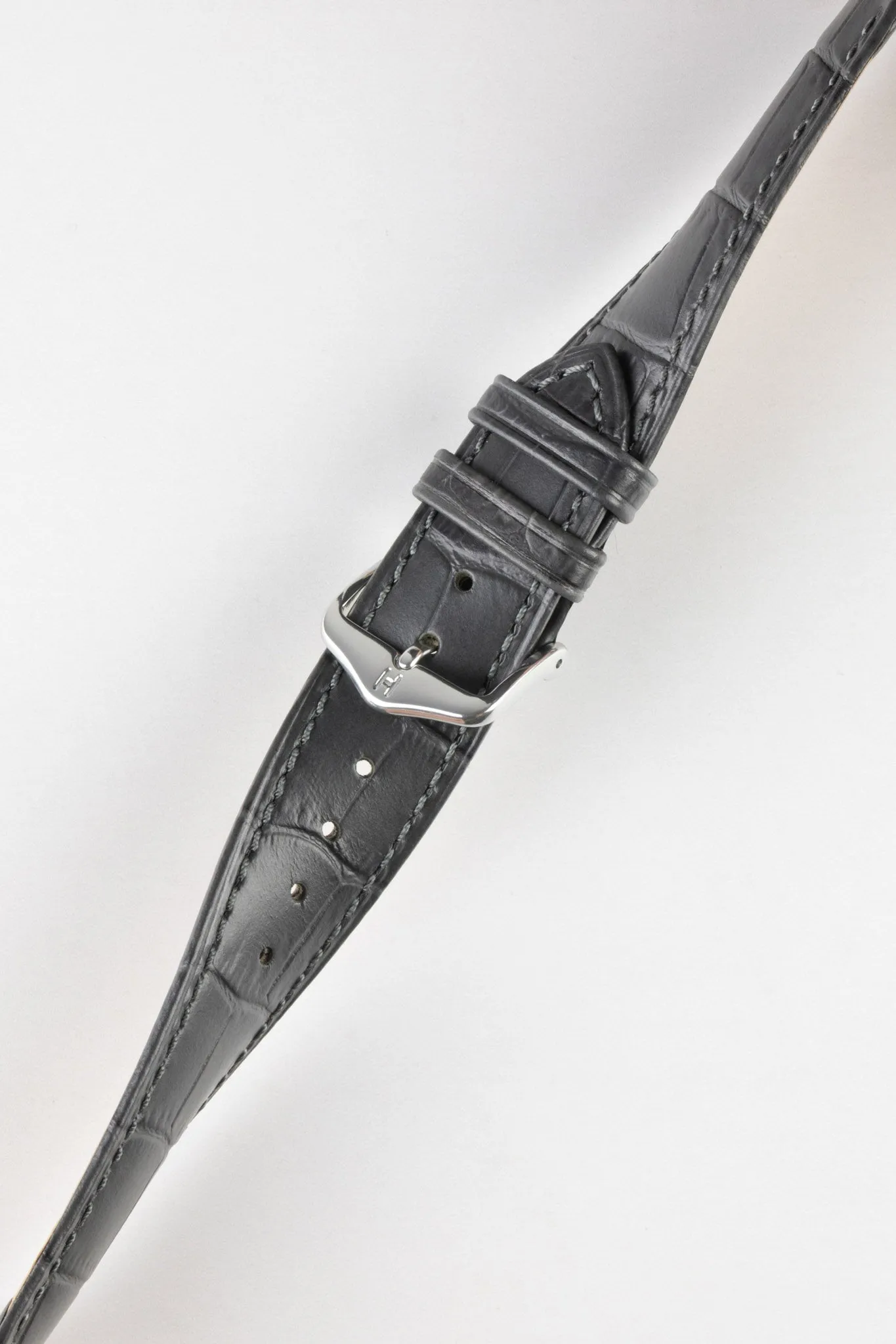 Hirsch DUKE NQR Alligator Embossed Leather Watch Strap - GREY
