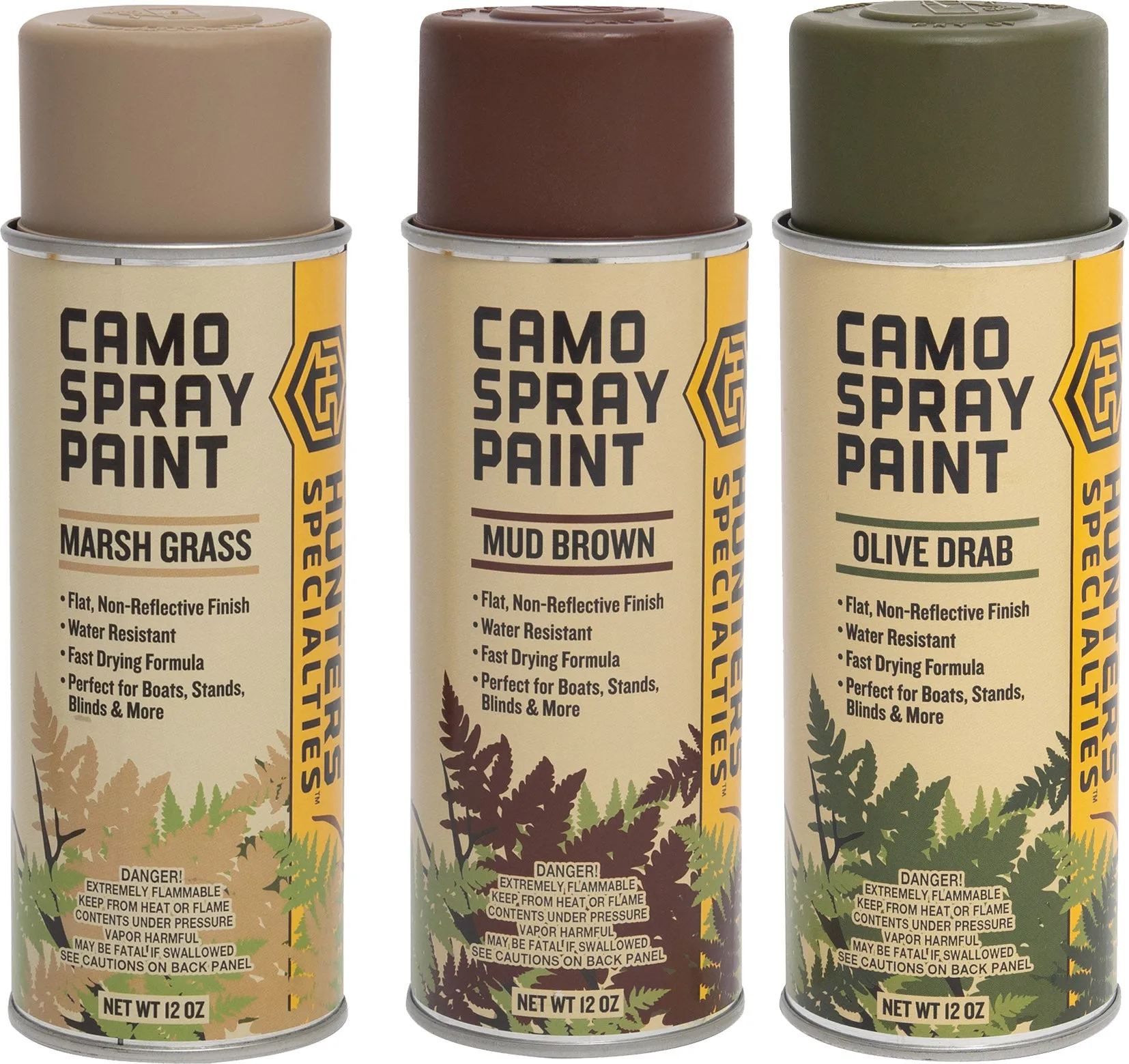 Hunters Specialties Camo Spray Paints - Non-Reflective Finish Water Resistant Fast Drying Paint 12 Oz Spray Cans (3 Pack)