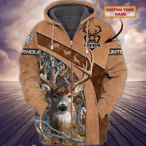 Hunting - Personalized Name 3D Zipper Hoodie - 127